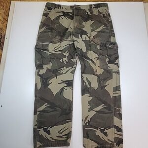 Men's Camo Cargo Pants 38x30 Cotton Lined Military Tactical Casual